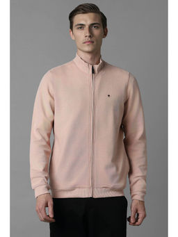Louis Philippe - Men Casual Pink Solid Sweatshirt