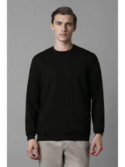 Louis Philippe - Men Casual Black Solid Sweatshirt