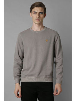 Louis Philippe - Men Casual Grey Textured Sweatshirt