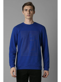 Louis Philippe - Men Casual Blue Printed Sweatshirt