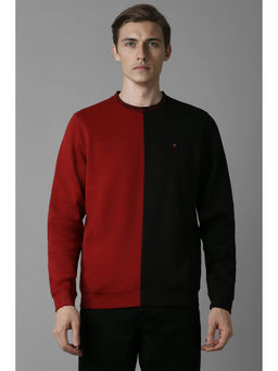 Louis Philippe - Men Casual Red Colorblock Sweatshirt