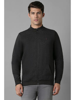 Louis Philippe - Men Casual Black Solid Sweatshirt