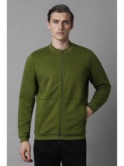 Louis Philippe - Men Casual Olive Solid Sweatshirt
