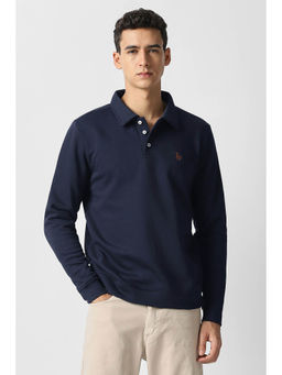 Van Heusen - Men Navy Solid Sweatshirt