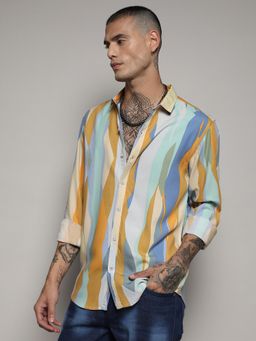 Campus Sutra - Mens Multicolour Contrast Abstract Print Shirt