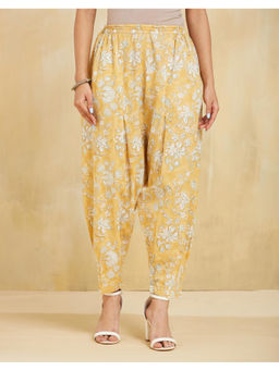 Fabindia - Yellow Cotton Printed Salwar