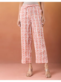 Fabindia - Pink Cotton Hand Block Printed Casual Ethnic Pant