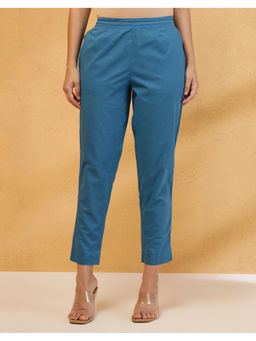 Fabindia - Teal Cotton Ethnic Pant