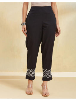Fabindia - Black Cotton Chikankari Ethnic Pant
