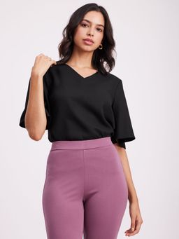 FableStreet - Bell Sleeve Top - Black