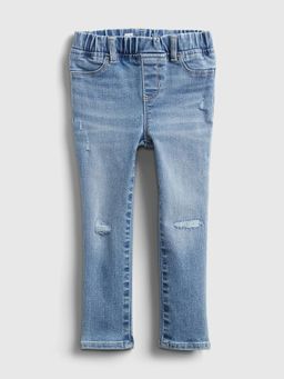 GAP - Girls Blue Mid-Rise Skinny Ripped Jeans