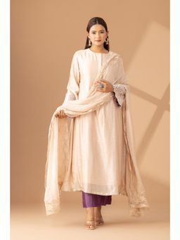 Finethreads by Hina & Nikhat - Samaira Daraz Work Kurta Pant with Dupatta (Set of 2)