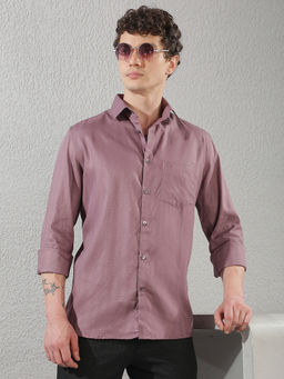 CRIMSOUNE CLUB - Mens Mauve Casual Shirt
