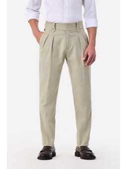 Snitch - Beige Plain Relaxed Formal Trouser