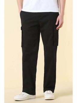 Allen Solly - Men Black Solid Casual Cargo