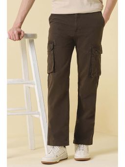Allen Solly - Men Brown Solid Casual Cargo