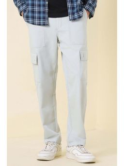 Allen Solly - Men Grey Solid Casual Cargo