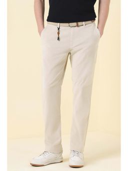 Allen Solly - Men Beige Solid Casual Trousers