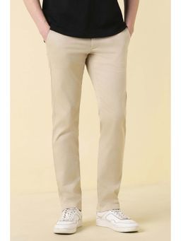 Allen Solly - Men Beige Textured Casual Trousers