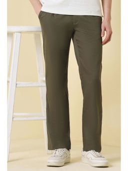 Allen Solly - Men Olive Textured Casual Trousers