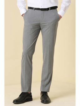 Allen Solly - Men Grey Textured Formal Trousers