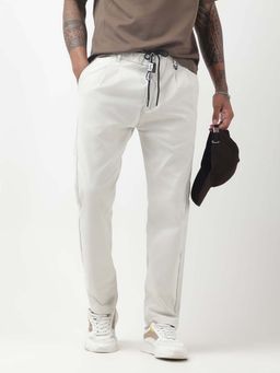 SHOWOFF - Men Off-White Slim Fit Trousers