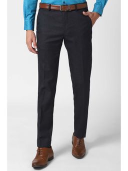 Peter England - Men Black Solid Formal Trousers