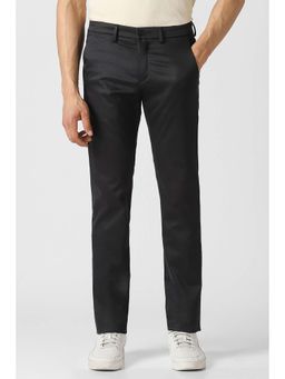 Van Heusen - Men Black Solid Trousers