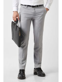 Van Heusen - Men Grey Solid Trousers
