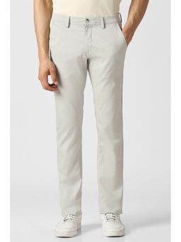 Van Heusen - Men Grey Solid Trousers