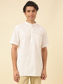 Fabindia - Natural Cotton Blend Striped Short Kurta