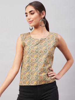 InWeave - Grey Gold Floral Top