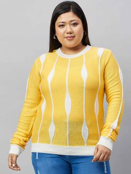 Club York - Yellow Plus Size Sweater
