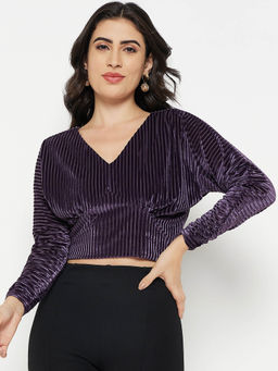 Madame - Women Purple Crop Top