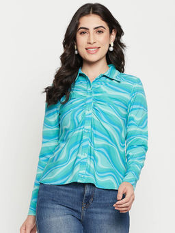 Madame - Women Green Print Shirt