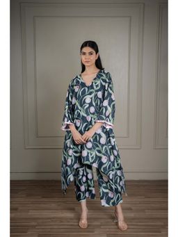 SHOP GULMOHAR - Navy Blue Printed Co-Ord (Set of 2)