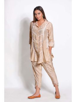 UNDYED - Desert Sand Beige Silk Chikankari Co-Ord (Set of 2)