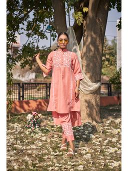 UNDYED - Peach Rooh Orange Chikankari Co-Ord (Set of 2)