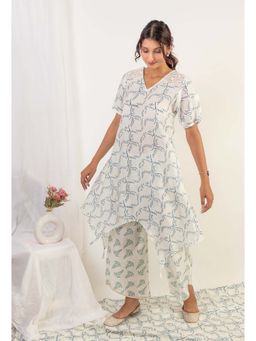 UNDYED - Daisy White Hand Block Print Co-Ord (Set of 2)