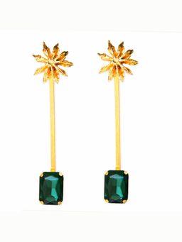 Nam Jewels - Emerald Green Stick Star Anise Earrings