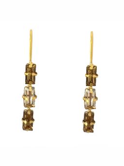 ORNAMAAS - Topaz Gold Ombre Fish Hook Earrings