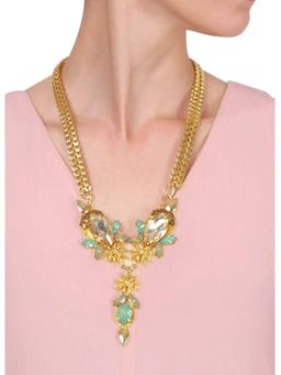 ORNAMAAS - Gold Pacific Opal Topaz Bouquet Neckpiece