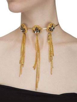 ORNAMAAS - 24K Gold Plated Smoke Block Chain Tassel Choker