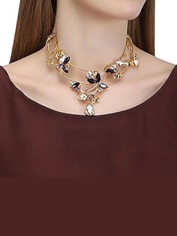 ORNAMAAS - Blue Inflorescence Flower Trellis Vinifera Neckpieces