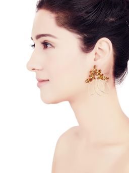 ORNAMAAS - Topaz Glare Gold Earrings