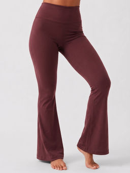 Chelvet - Burgundy Highwaisted Flared Tights
