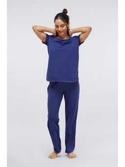 NeceSera - Sadalight Blue Piping Modal Pajama (Set of 2)