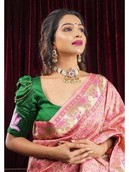 Shobitam - Womens Silk Printed Green Stitched Blouse