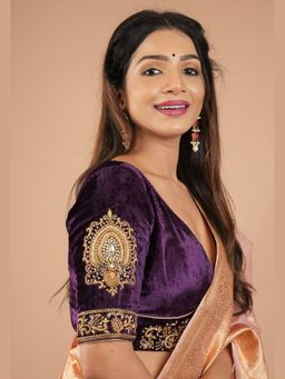 Shobitam - Womens Silk Purple Stitched Blouse