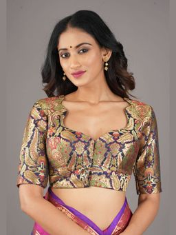 Shobitam - Womens Silk Ethnic Multi-Color Stitched Blouse